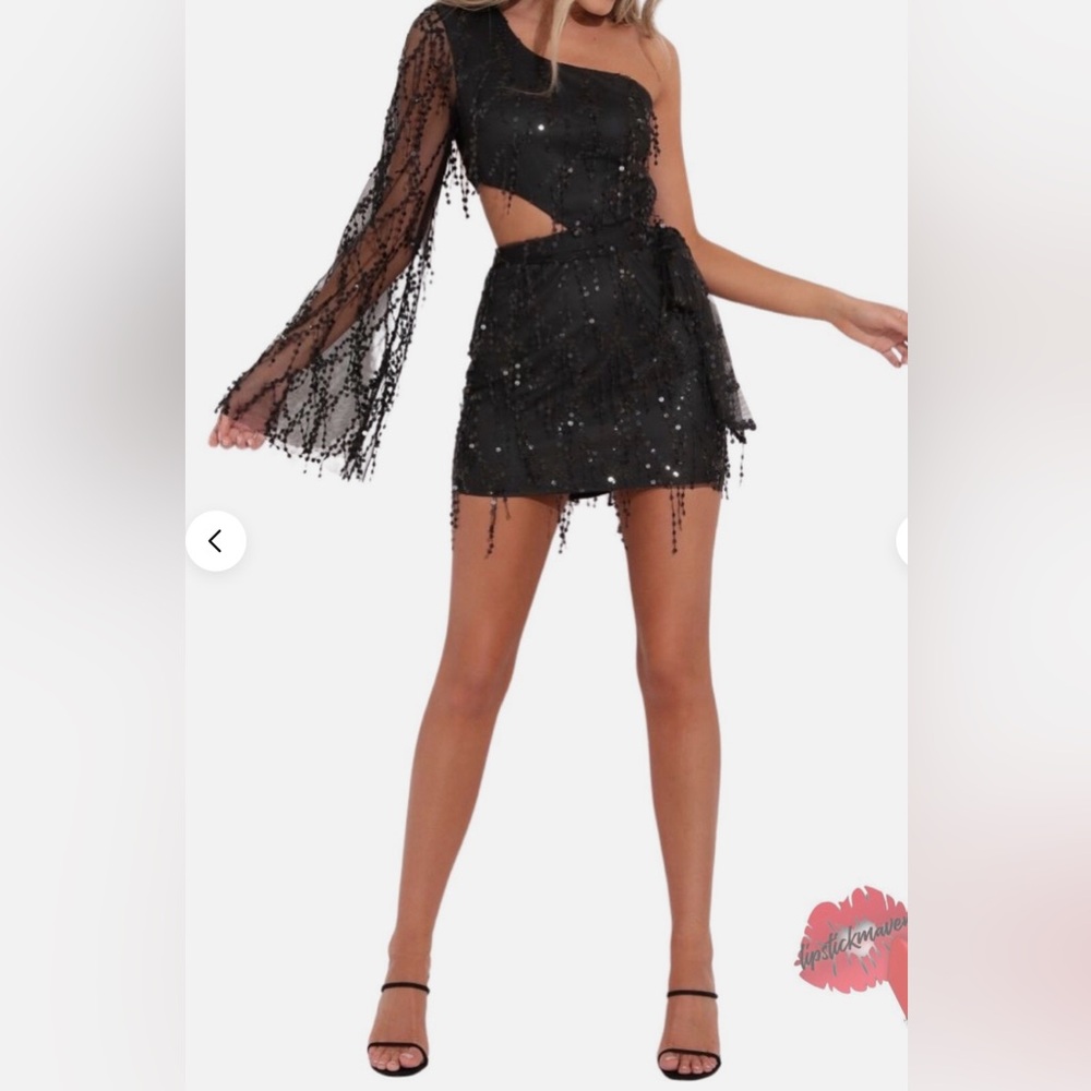 NWOT Lucy in the Sky Black Sequin Dress